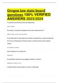 Oregon law state board questions 100&percnt; VERIFIED  ANSWERS 2023&sol;2024 