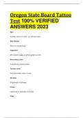 Oregon State Board Tattoo Test 100&percnt; VERIFIED  ANSWERS 2023