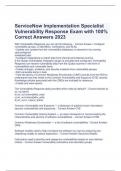 ServiceNow Implementation Specialist Vulnerability Response Exam with 100% Correct Answers 2023