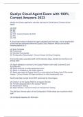 Qualys Cloud Agent Exam with 100&percnt; Correct Answers 2023