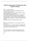 NFHS Wrestling Rules 23/24 Questions With Complete Solutions