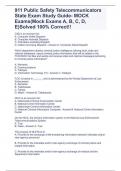 911 Public Safety Telecommunicators State Exam Study Guide- MOCK Exams(Mock Exams A, B, C, D, E)Solved 100% Correct!!