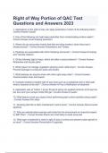 Right of Way Portion of QAC Test Questions and Answers 2023.