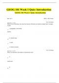 GEOG 101 Week 1 Quiz: Introduction questions and answers} (2022/2023) (verified answers)