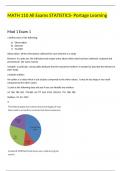 MATH 110 All Exams STATISTICS- Portage Learning questions and answers&rcub; &lpar;2022&sol;2023&rpar; &lpar;verified answers&rpar;