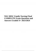 NSG MISC Family Nursing Final Exam Questions With Answers | Latest Update Graded A+ 2023/2024
