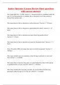 Junior Operator License Review Sheet questions with correct answers