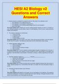 HESI A2 Biology v2 Questions and Correct Answers