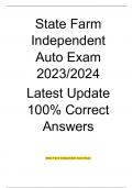 State Farm Independent Auto Exam 2023/2024  Latest Update 100% Correct Answers 