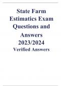 State Farm Estimatics Exam Questions and Answers 2023/2024  Verified Answers  