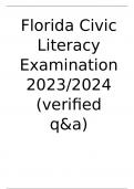 Florida Civic Literacy Examination 2023/2024 (verified q&a)