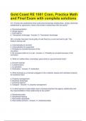 Gold Coast RE (Florida) Final Exam Questions With complete solutions | Latest Update Graded A+