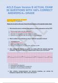ACLS (Advanced Cardiovascular Life Support) Exam Version B ACTUAL EXAM 50 QUESTIONS WITH 100% CORRECT  ANSWERS/A+ GRADE
