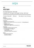 7041-2E-AQA HISTORY-AS- QUESTION PAPER 23May23-PM-The English Revolution, 1625–1660 Component 2E The origins of the English Civil War, 1625–1642