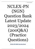 NCLEX-PN {NGN} Question Bank Latest Update 2023/2024 (200Q&A) (Practice Questions)