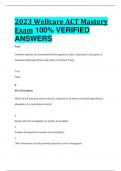 2023 Wellcare ACT Mastery Exam 100% VERIFIED  ANSWERS