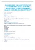 BIOS 252/BIOS 252 COMPREHENSIVE EXAM REVIEW LATEST 2023-2024 QUESTIONS & CORRECT ANSWERS  GRADED A|CHAMBERLAIN UNIVERSITY