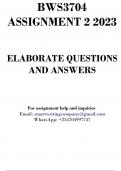 BSW3704 Assignment 2 2023
