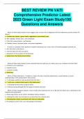 BEST REVIEW PN VATI  Comprehensive Predictor Latest 2023 Green Light Exam Study150 Questions and Answers