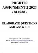 PRGRT02 Assignment 2 2023 &lpar;814938&rpar; - DUE 8&sol;8&sol;2023
