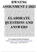 BSW3704 Assignment 2 2023