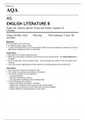AQA AS ENGLISH LITERATURE B Paper 2B MAY 2023 QUESTION PAPER: Literary genres: Prose and Poetry: Aspects of comedy