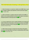 WGU D220 Information Technology in Nursing Practice Exam 2023