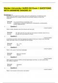 Walden University> NURS 632 Exam 1 QUESTIONS WITH ANSWERS GRADED A&plus;