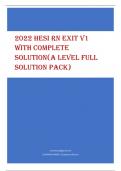 HESI RN Exit Exam Version 1 &lpar;V1&rpar; &ndash; 2022 Edition &vert; A-Level Full Solution Pack with Complete Questions and Verified Answers