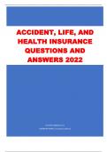 ACCIDENT, LIFE, AND  HEALTH INSURANCE  QUESTIONS AND  ANSWERS 2022