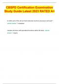 CBSPD Certification Examination Study Guide Latest 2023 RATED A&plus;
