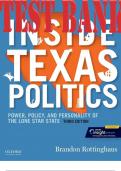 Inside Texas Politics Power&comma; Policy&comma; and Personality of the Lone Star State 3rd Edition by Brandon Rottinghaus&period;  &lpar;Complete 14 Chapters&rpar;&lowbar;TEST BANK&period;