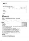 AQA AS ECONOMICS Paper 1 and 2 MAY 2023 QUESTION PAPER and MARK SCHEME