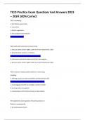TICO Practice Exam Questions And Answers 2023  &ndash; 2024 100&percnt; Correct