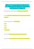 WGU C715 Organizational Behavior - Ch.7 Motivational Behavior Questions and Answers Graded A+