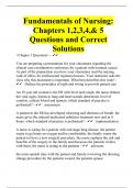 Fundamentals of Nursing&colon; Chapters 1&comma;2&comma;3&comma;4&comma;& 5 Questions and Correct Solutions