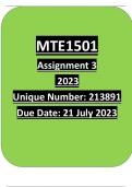 MTE1501 ASSIGNMENT 3 2023