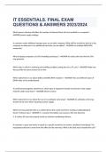 IT ESSENTIALS. FINAL EXAM QUESTIONS & ANSWERS 2023/2024