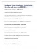Business Essentials Exam Study Guide Questions & Answers 2023&sol;2024