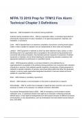 NFPA 72 2010 Prep for TFM12 Fire Alarm Technical Chapter 3 Definitions Questions & Answers 2023 ( A+ GRADED 100% VERIFIED)
