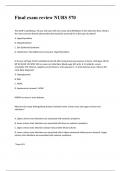 NURS 570 Final exam review questions with complete solutions