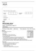 AQA AS PSYCHOLOGY Paper 1 and 2 JUNE 2023 QUESTION PAPER AND MARK SCHEME