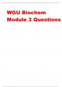 WGU Biochem  Module 3 Questions
