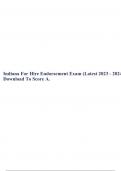Indiana For Hire Endorsement Exam (Latest 2023 - 2024) Download To Score A.