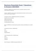 Business Essentials Exam 1 Questions & Answers 2023&sol;2024