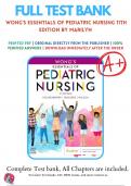 Test Bank For Wong's Essentials of Pediatric Nursing 11th Edition By Marilyn Hockenberry 9780323624190 Chapter 1-12 Complete Guide 
