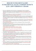HESI RN FUNDAMENTALS&sol;RN  FUNDAMENTAL EXAM 2 VERSION WITH 70  Q & A 2019 VERSION&sol;A&plus; GRADE