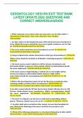GERONTOLOGY HESI RN EXIT TEST BANK  LATEST UPDATE 2023&vert; QUESTIONS AND  CORRECT ANSWERS&vert;AGRADE