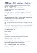 UMO Exam With Complete Solutions&period;