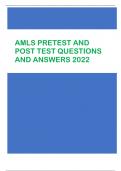 AMLS PRETEST AND  POST TEST QUESTIONS  AND ANSWERS 2022